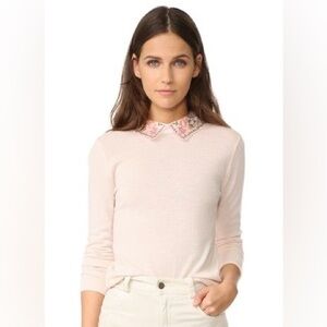 Club Monaco Sweater with Floral Collar
